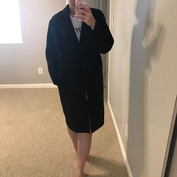 [H&M] Black Long Coat Size 4 - Picture 2 of 7